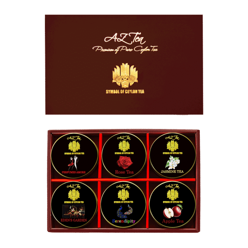 AZ_Tea_ミニ6缶紅茶ギフト_エデンの庭・ローズティー等フルーツ＆フラワーティー売れ筋６種ティーバッグ入り