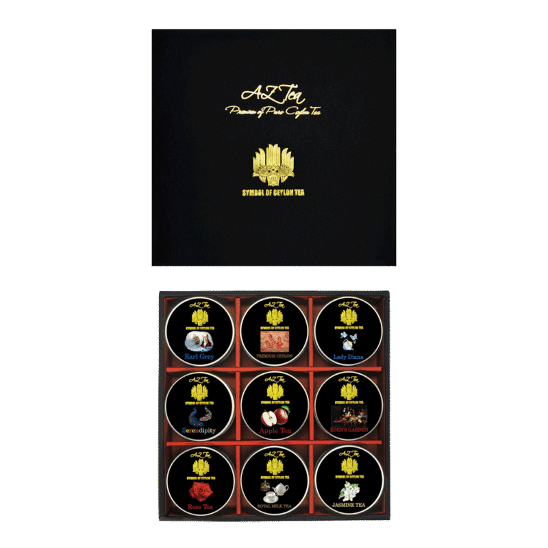 AZ_Tea_ミニ9缶紅茶ギフト_プレミアムセイロン紅茶等売れ筋9種茶葉入り
